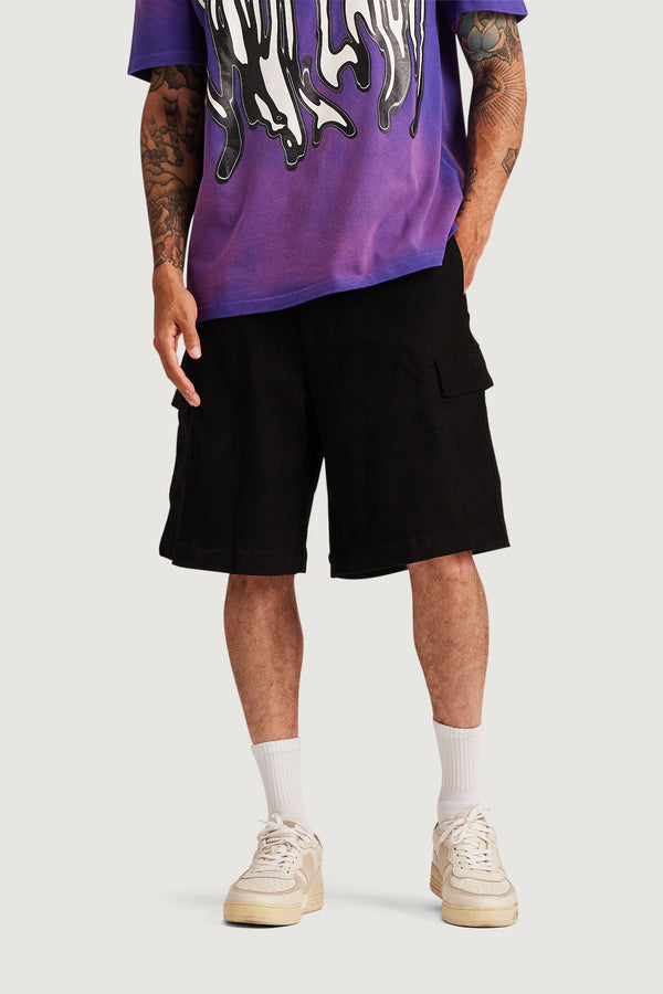 Embellish General Cargo Denim Shorts (Black) BLK