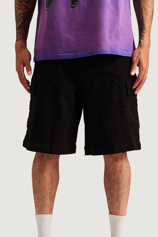 Embellish General Cargo Denim Shorts (Black) BLK