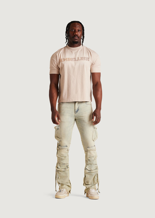 Embellish Hawk Flare Cargo Denim (Acid Sand)