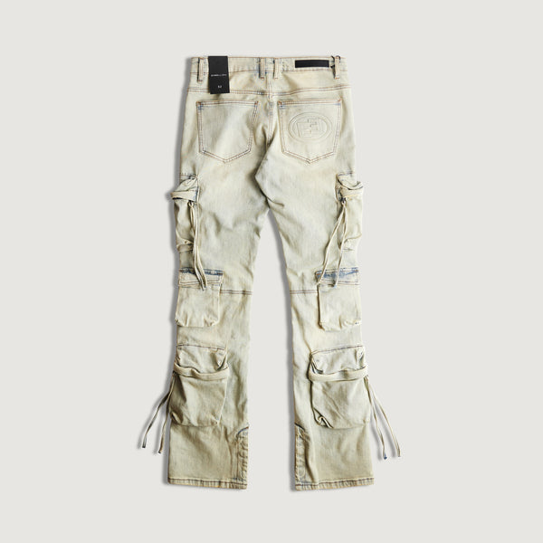 Embellish Hawk Flare Cargo Denim (Acid Sand)