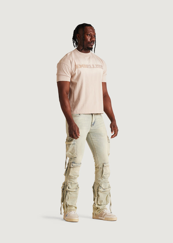 Embellish Hawk Flare Cargo Denim (Acid Sand)