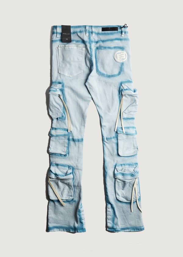 Embellish Hawk Flare Cargo Denim (Blue)