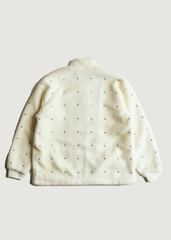 Embellish Leo Zip Sherpa Jacket (White)