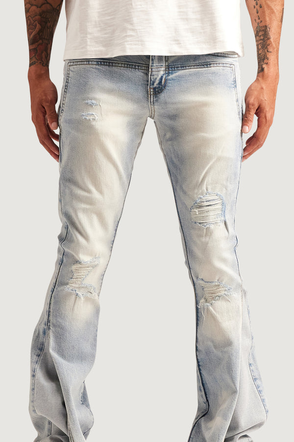 Embellish Level Flare Denim SKYWASH