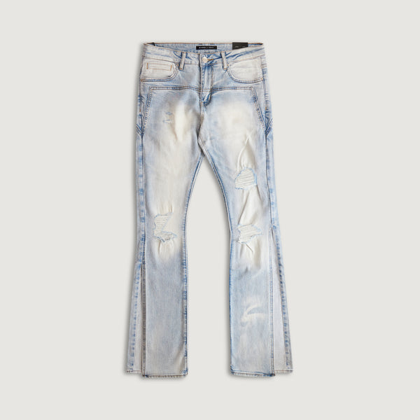 embellish Level Flare Denim SKYWASH
