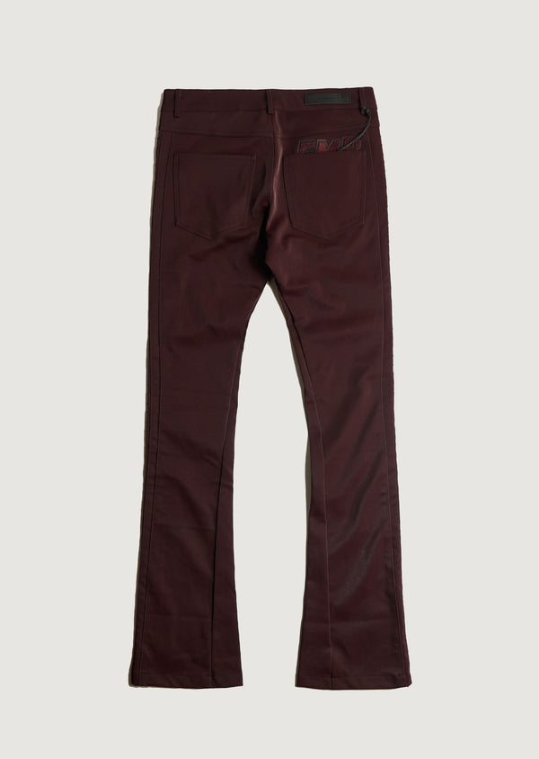 Embellish Mills Flare Denim (Burgundy)