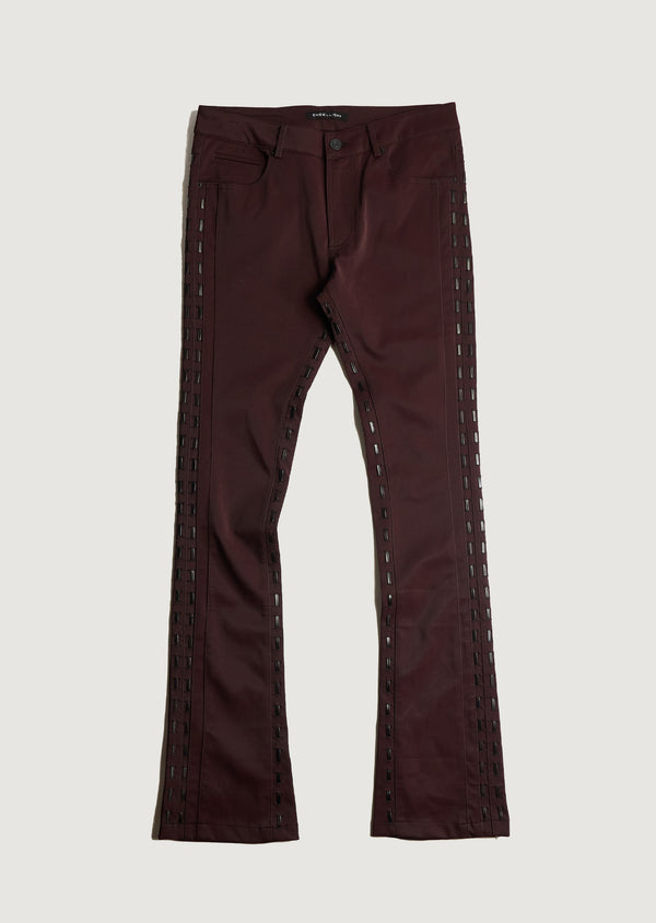 embellish Mills Flare Denim (Burgundy)