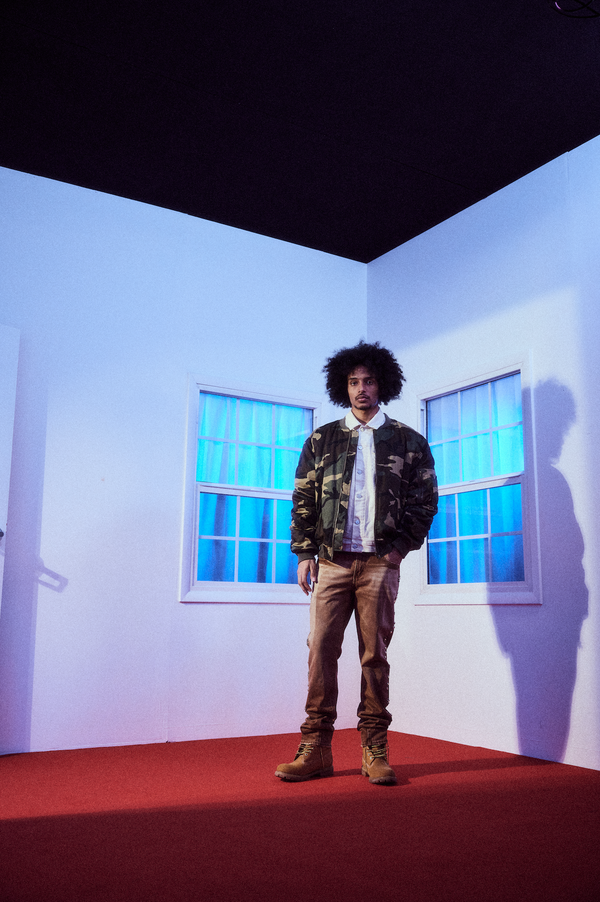 Embellish Saddle Studded Straight Denim (Tobacco)