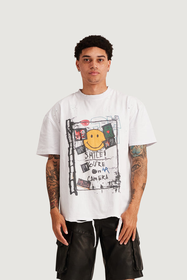 Embellish Smile Tee WHT