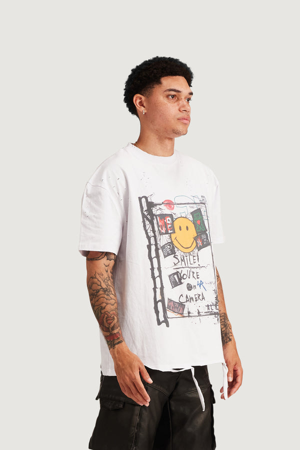 Embellish Smile Tee WHT