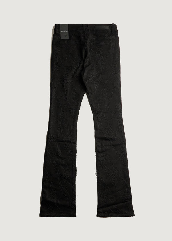 Embellish Spider Flare Denim (Black)