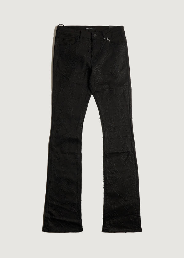 embellish Spider Flare Denim (Black)