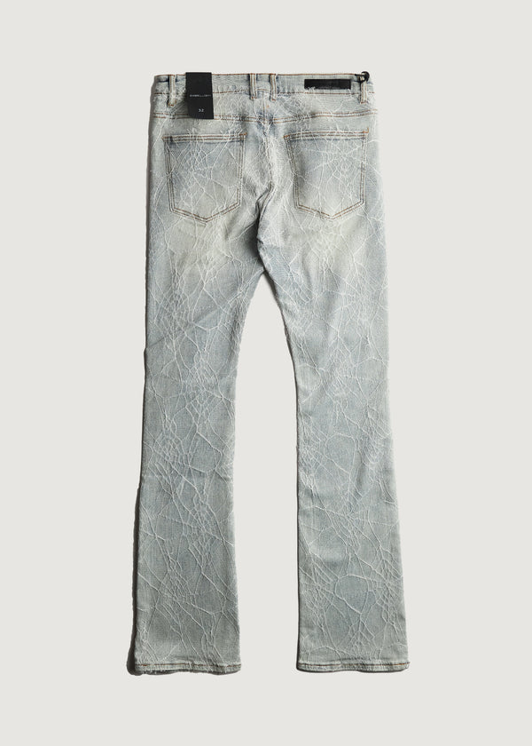 Embellish Spider Flare Denim (Light Blue)