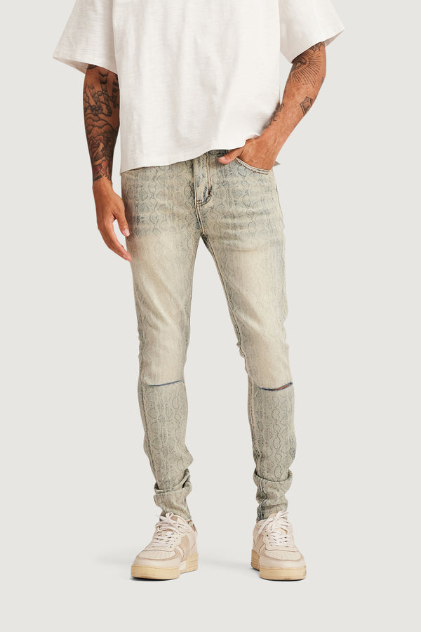 Embellish Viper Skinny Denim BLCHSAND