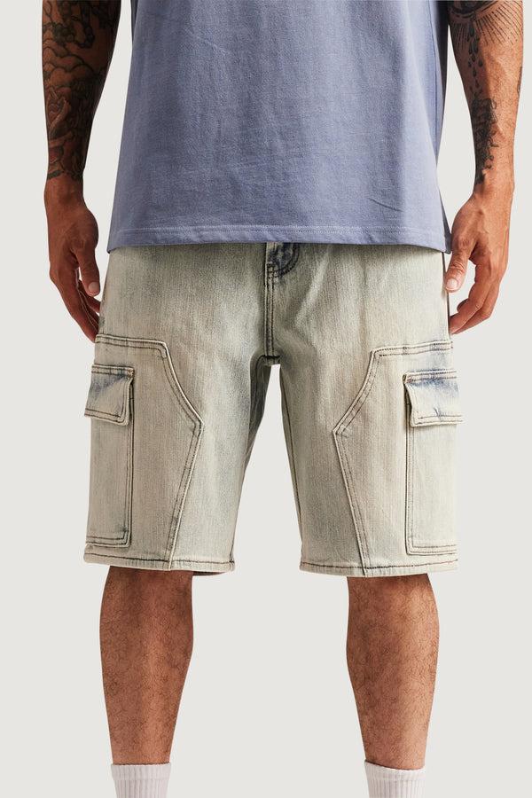 Embellish General Cargo Denim Shorts (Bleached Wash) LBLCH