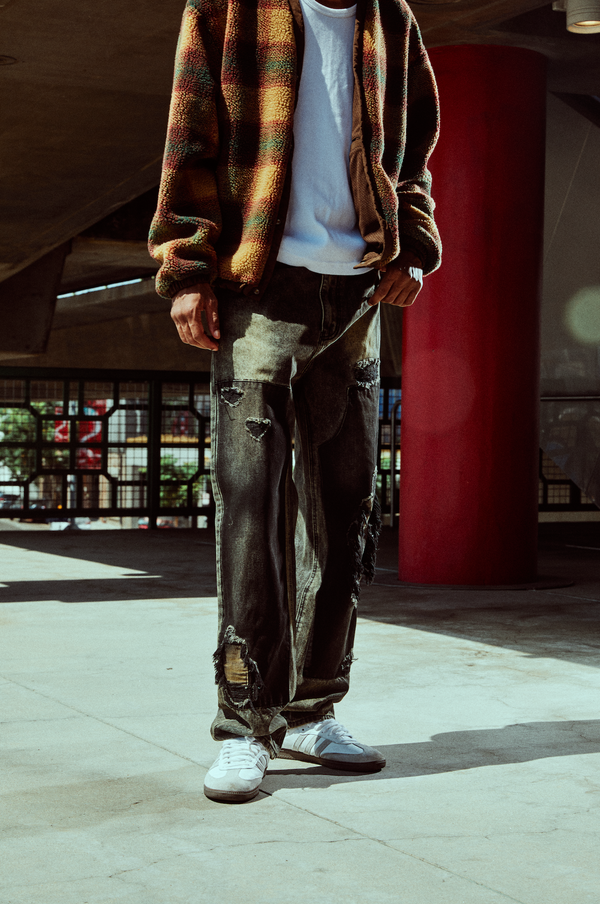 Embellish Hart Distressed Straight Denim (Nightshade)