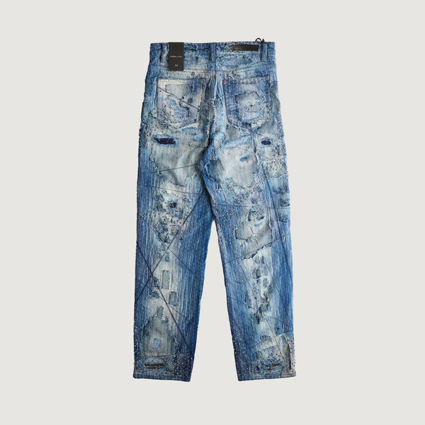 Embellish Neptune Boro Slim Straight Denim (Washed Indigo)
