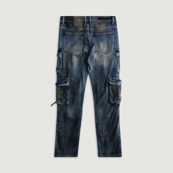 Embellish Squadron Slim Straight Cargo Denim (Dirty Indigo)