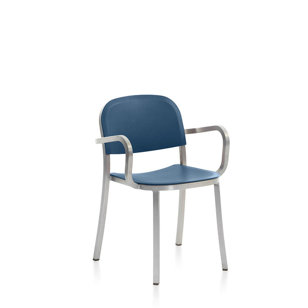 emeco 1 Inch® armchair recycled plastic seat by Jasper Morrison