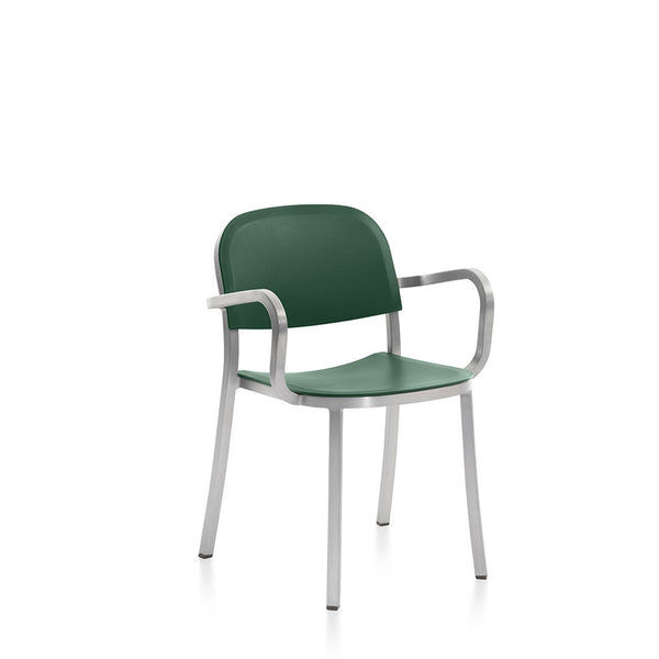 emeco 1 Inch® armchair recycled plastic seat by Jasper Morrison
