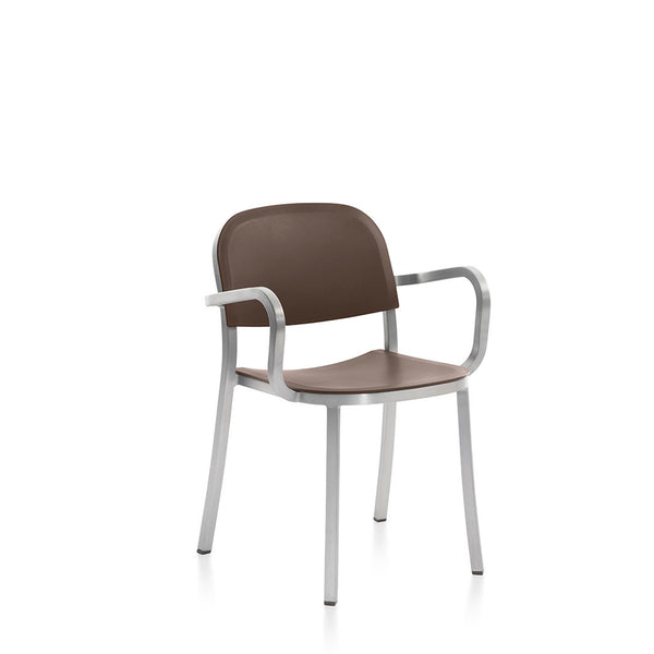 emeco 1 Inch® armchair recycled plastic seat by Jasper Morrison