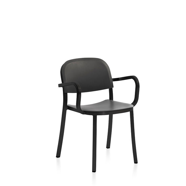 emeco 1 Inch® armchair recycled plastic seat by Jasper Morrison