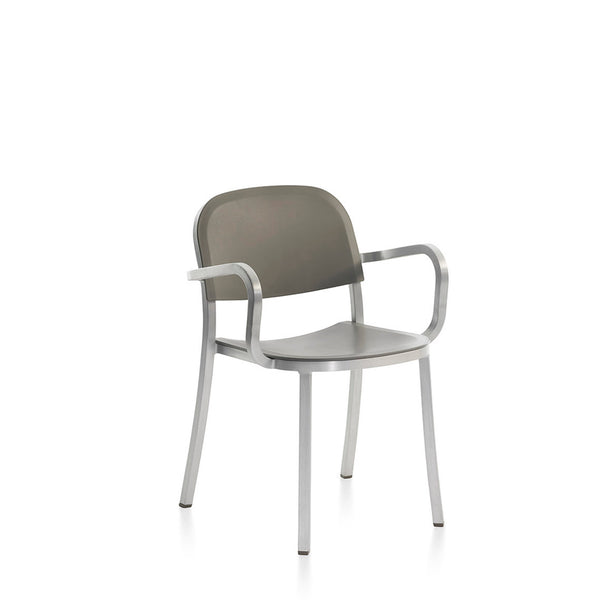 emeco 1 Inch® armchair recycled plastic seat by Jasper Morrison