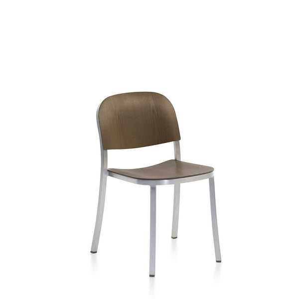 emeco 1 Inch® side chair wood seat by Jasper Morrison