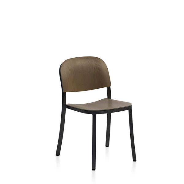 emeco 1 Inch® side chair wood seat by Jasper Morrison