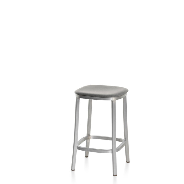 emeco 1 Inch® stool upholstered seat by Jasper Morrison