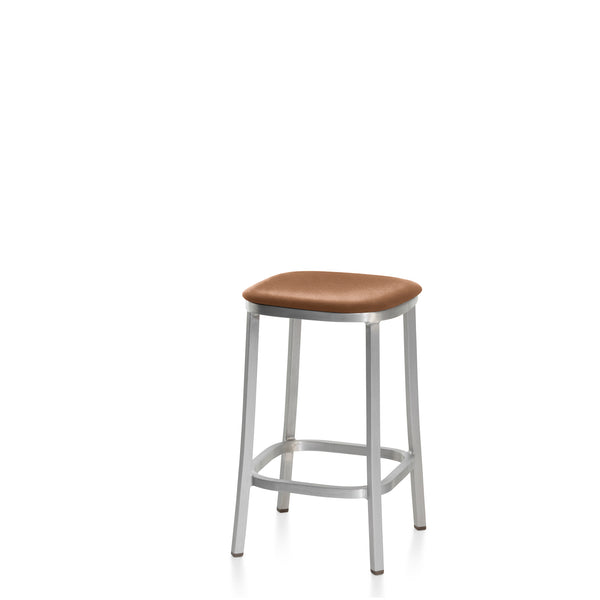 emeco 1 Inch® stool upholstered seat by Jasper Morrison