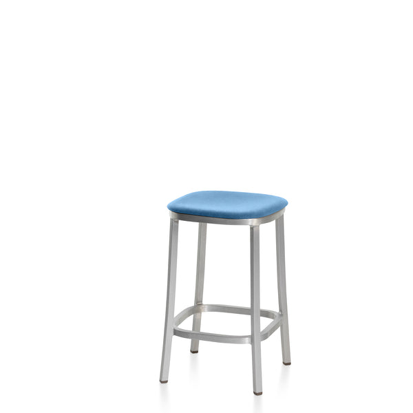 emeco 1 Inch® stool upholstered seat by Jasper Morrison