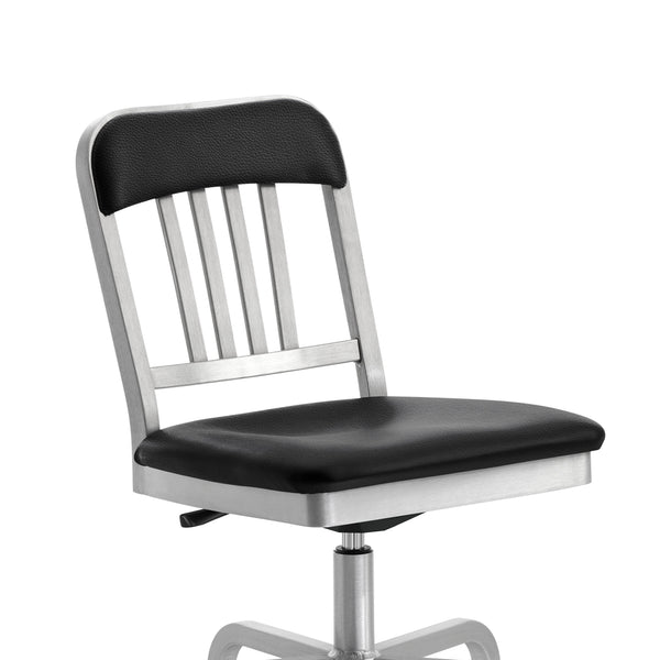 Emeco 1022 Navy Classic Semi-upholstered Swivel Chair