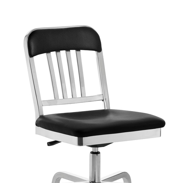 Emeco 1022 Navy Classic Semi-upholstered Swivel Chair