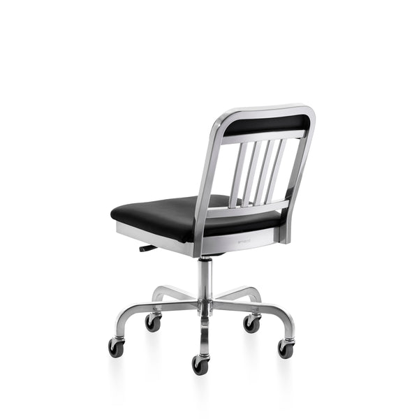 Emeco 1022 Navy Classic Semi-upholstered Swivel Chair