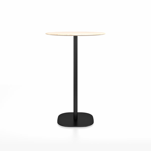 emeco 2 Inch Flat base bar table round by Jasper Morrison