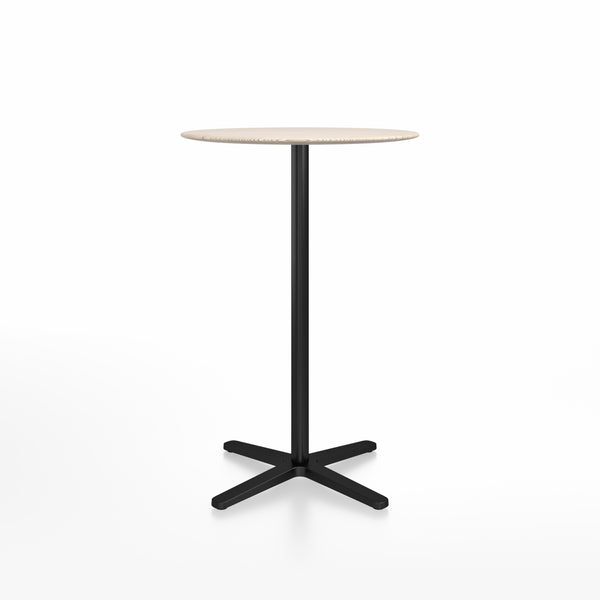 emeco 2 Inch X base bar table round by Jasper Morrison