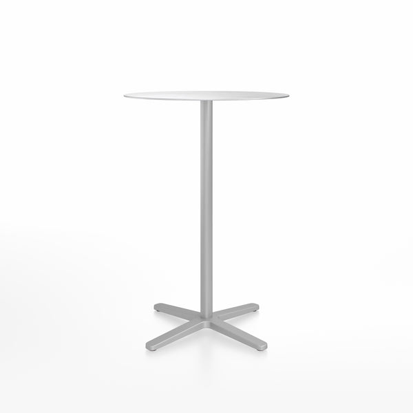 emeco 2 Inch X base bar table round by Jasper Morrison