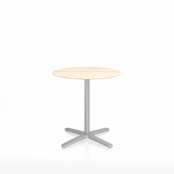 emeco 2 Inch X base café table round by Jasper Morrison