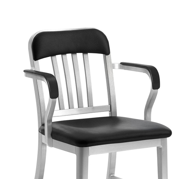 Emeco 1011 Navy Classic Semi-upholstered Armchair