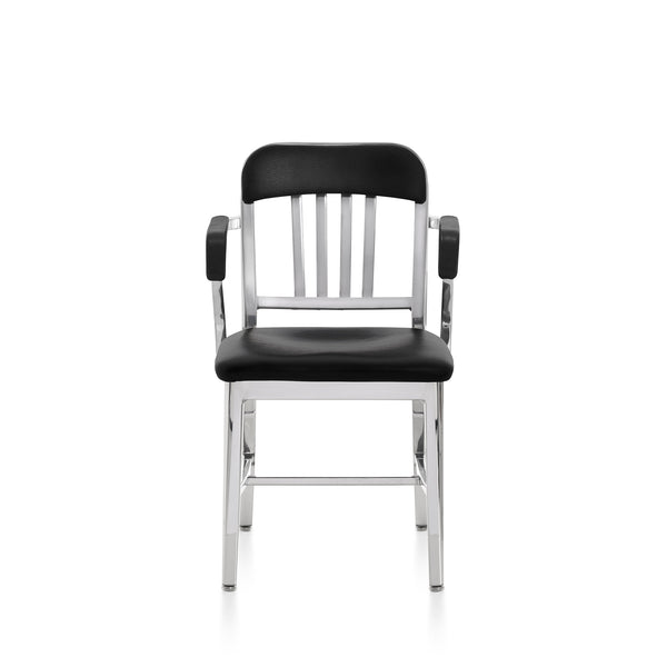 Emeco 1011 Navy Classic Semi-upholstered Armchair