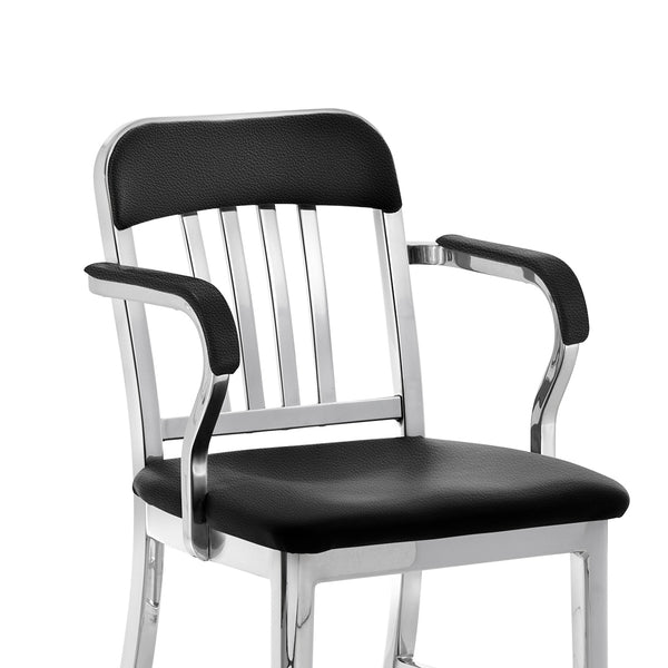 Emeco 1011 Navy Classic Semi-upholstered Armchair