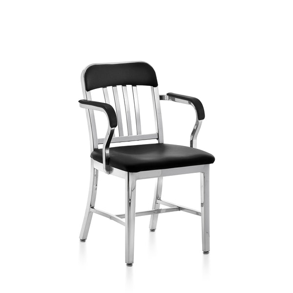 emeco 1011 Navy Classic Semi-upholstered Armchair