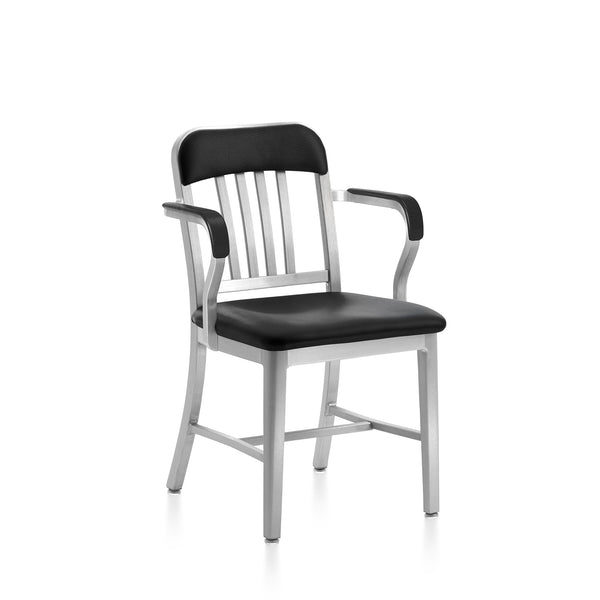 emeco 1011 Navy Classic Semi-upholstered Armchair