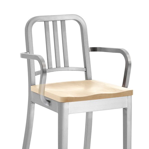 Emeco 1104 Navy Stool With Arms