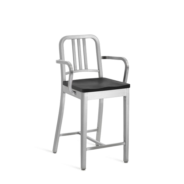 emeco 1104 Navy Stool with arms