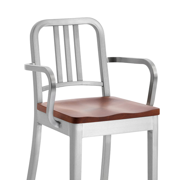 Emeco 1104 Navy Stool With Arms