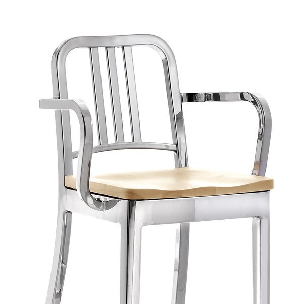 Emeco 1104 Navy Stool With Arms