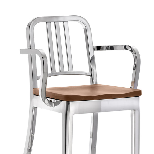 Emeco 1104 Navy Stool With Arms