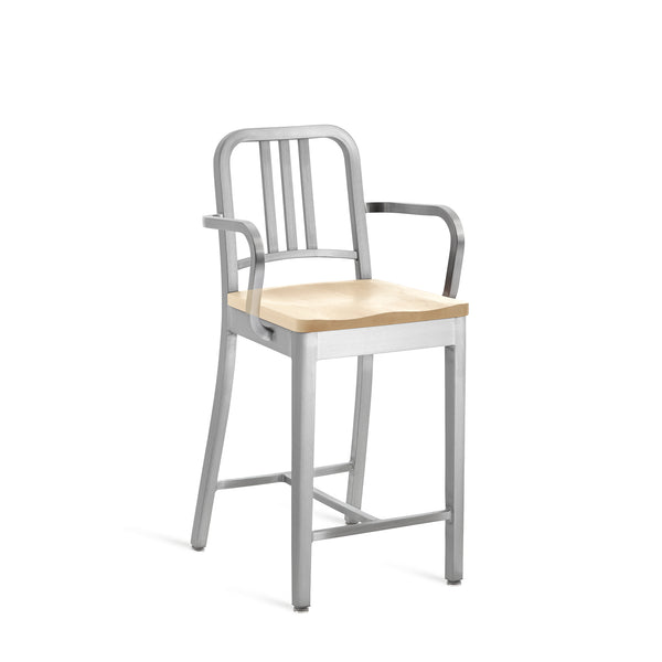 emeco 1104 Navy Stool with arms